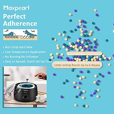 Maxpearl Digital Waxing Kit - Women Men Hard Wax Melt Warmer Kit for Hair Removal - Sensitive Skin, Eyebrows, Face, Underarms, Brazilian, Bikini, Legs - Image 8