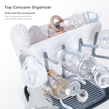 Termichy Baby Bottle Drying Rack: Large Vertical Bottle Dryer Rack Holder - Space Saving Standing Drying Rack for Baby Bottles and Pump Part Cleaning (Gray) - Image 4