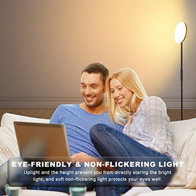 Floor Lamp, Upgraded 40W 4000LM Super Bright Torchiere LED Floor Lamps for Living Room, Stepless Dimmable Color Temperature 2700K-6500K with Remote & Touch Control, Standing Light for Bedroom Office - Image 8