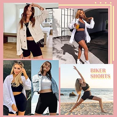FULLSOFT 4 Pack Biker Shorts for Women – 5" High Waist Tummy Control Workout Yoga Running Compression Exercise Shorts with Pockets(4 Pack Black/Deep Red/Mocha/Khaki,Small-Medium) - Image 6