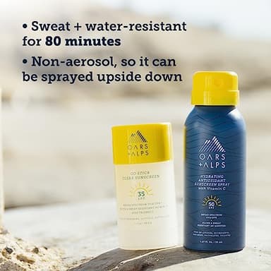 Oars + Alps Sunscreen Spray for Face & Body, SPF 50 Travel Size Sunscreen, Infused with Vitamin C & Antioxidants, No Residue, Water & Sweat Resistant, All Skin Types, Lightweight, Hydrating 1.87oz - Image 4