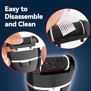 Wea&Hea Electric Callus Remover for Feet with 3 Roller Heads 2 Speed Rechargeable Waterproof Professional Pedicure Kit 17 in 1 Foot File Tools Perfect for Dead Hard Cracked Dry Skin - Image 5