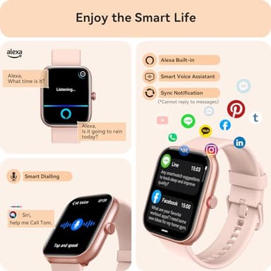 Smart Watch for Women, Smartwatch for iPhone & Android Bluetooth (Answer/Call) Built-in Alexa, 1.91" HD Fitness Tracker with 105+ Sport Modes, IP68 Waterproof, Sleep/Heart Rate/SpO2/Stress Monitor - Image 6
