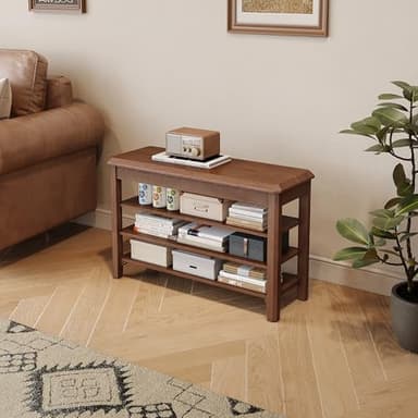 IUNVR Shoe Rack for Front Door Entrance, Solid Wood Shoe Bench for Closet, Holds Up to 550lbs, Shoe Rack Bench for Entryway, Mudroom, Hallway - Image 8