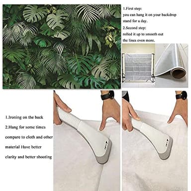8x6FT Tropical Green Leaves Photography Backdrops Nature Safari Party Decoration Outdoorsy Newborn Baby Shower Backdrop Wedding Bridal Shower Birthday Photo Background Studio Props Booth Vinyl - Image 7