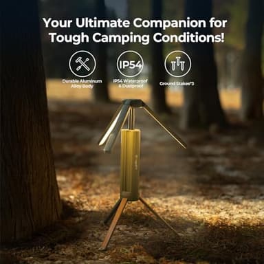 BougeRV Telescopic Camping Light, 15600mAh Collapsible Outdoor Light, Rotatable Electric Lantern, IP54 Waterproof Flashlight, Cordless Camping Tent Lamp for Emergency, Camping, Hiking, 2025 Version - Image 9