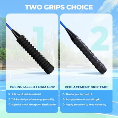 HIRALIY Badminton Rackets Set for Backyards, Lightweight Badminton Set of 4, Includ 4 Rackets, 12 Nylon Birdies, Replacement Grip Tapes, 1 Carrying Bag, Outdoor Games for Adults Family Kids Beginners - Image 4