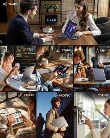 typecase Touch Case with Keyboard for iPad Pro 13-inch(M4, 2024), iPad Air 13-inch(M3, 2025/M2, 2024) & iPad Pro 12.9(6th/5th/4th/3rd Gen), Trackpad, 360° Rotatable, 11-Colors Backlit, Midnight Gray - Image 7