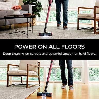 Shark Cordless Vacuum Cleaner, HEPA Filter, Lightweight, Portable, Rechargeable, Pet Hair Pickup, Removable Handheld, Crevice, Upholstery & Dusting Brush Included, 40-min runtime, Red, IZ362H - Image 2