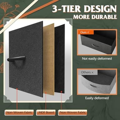 WLIVE Dresser with 4 Drawers, Fabric Storage Tower, Organizer Unit for Bedroom, Hallway, Entryway, Closets, Sturdy Steel Frame, Wood Top, Easy Pull Handle, Charcoal Black - Image 7