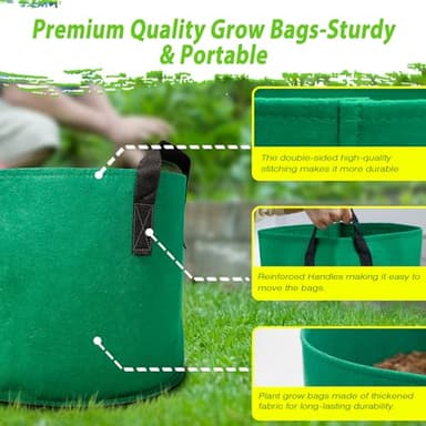 7 Pack 7 Gallon Plant Grow Bags - Mixed 7 Colors with Reinforced Handles & Aeration Design, Ideal for Tomato, Flowers & Fruits - Image 3