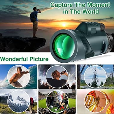 80x100 High Powered Monocular Telescope 2 Packs with Smartphone Holder & Tripod, HD Monocular for Adults with BAK4 Prism & FMC Lens for Hunting Star Bird Watching Wildlife Camping Hiking - Image 6