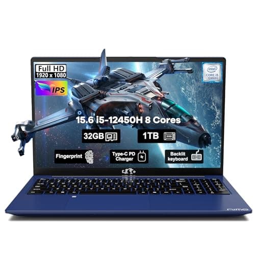 NIMO 15.6 FHD-Laptop, 8 cores Intel i5-12450H 32GB RAM 1TB SSD (Beat AMD R5 5500U,up to 4.4 GHz) 100W Type C IPS Business Laptop-Computer with Backlit Keyboard Fingerprint WiFi6 Win 11 - Image 1