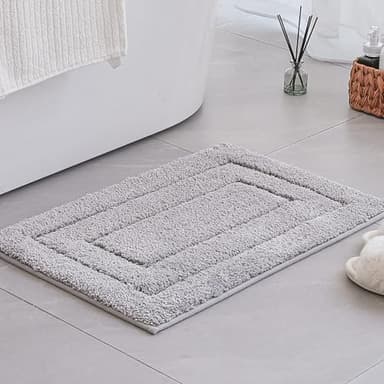 GRANNY SAYS Gray Bathroom Rugs, Bath Mats for Bathroom Non-Slip, Super Soft and Water Absorbent, Microfiber Bath Rugs, Machine Wash Dry, Bath Rugs for Floor, Tub and Shower, 16" x 24" - Image 9