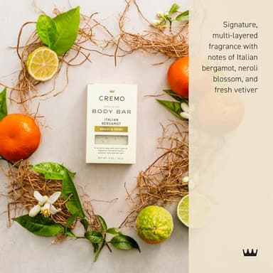 Cremo Exfoliating Body Bar for Men, Italian Bergamot Scent, Multi-Layered Fragrance That Buffs, Cleanses and Hydrates Skin, 5oz - Image 2