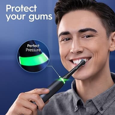 Oral-B iO Deep Clean + Protect Rechargeable Electric Toothbrush, Black with a iO Series 7 Toothbrush, 2 Replacement Brush Heads, and a Charging Travel Case - Image 5
