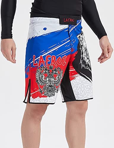LAFROI Mens MMA Cross Training Boxing Shorts Trunks Fight Wear with Drawstring and Pocket-QJK01 Honor Strike Size MD - Image 4