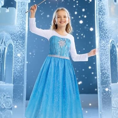 Meland Princess Dresses for Girls - Princess Costume with Long Cape for Girls Age 3-10 Year Old for Birthday Halloween Party - Image 8
