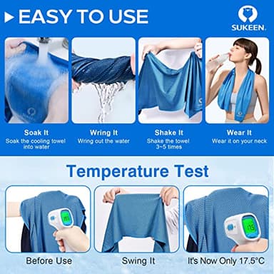 Sukeen 4 Pack Cooling Towel (40"x12"), Soft Breathable Chilly Microfiber Towel for Yoga, Sport, Running, Gym, Workout & More Activities - Image 4