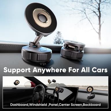 Magnetic Phone Holder for Car [120+ LB Strongest Suction & 2800gf Strongest Magnetic] 360° Adjustable Car Phone Holder for Magsafe Phone Holders for Your Car for iPhone 17 Pro Max 16 15 14 13 12 Plus - Image 2