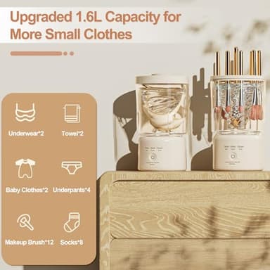 Portable Mini Washing Machine, 2025 NEW Underwear Washing Machine Small Clothes Washer Makeup Brush Cleaner Machine Underwear Washer for Home, Hotel, RV, Travel & Camping - Image 3