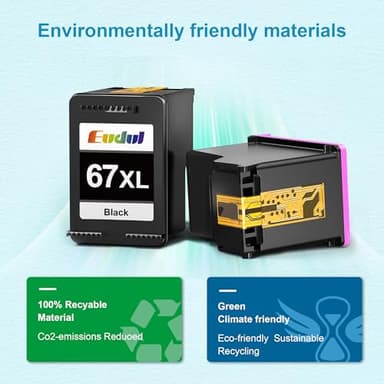 Eudul 67XL Ink Cartridges Black Color Combo Pack Replacement for HP Ink 67 67XL Printer Ink Works for HP DeskJet 2827e 2755e 2700 2855e 2800 4155e 2755 2852e Envy 6055e 6000 6455e (2 Pack) - Image 9