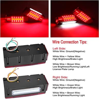 VINAUO Boat Trailer Lights, 2X New Submersible Trailer Light Kit with Wiring Harness, 2 Amber LED Marker Lights for Camper Truck RV Boat Snowmobile Over 80" Inches - Image 3