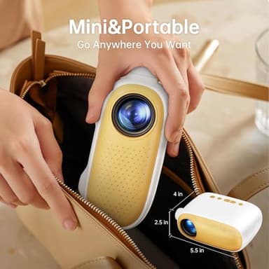 ARTSEA Mini Portable Projector for iPhone - HD 1080P Support Pico Movie Projector to Watch Cartoon, Phone Projector Compatible with HDMI, USB, TV Stick, Laptop, iOS and Android - Image 3