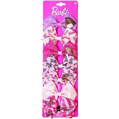 Luv Her Barbie Kids Bows - Hair Accessories Gift Set - Princess Hair Bows - 7 Pcs 4 Inch Bundle - Hair Bows for Girls - Barbie Hair clip - Alligator Clip - Ages 3 + - Image 1