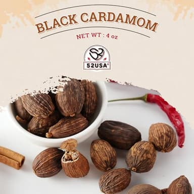 52USA Black Cardamom Pods, 4oz in Kraft Bag, NON GMO Verified, Black Cardamom Seeds - 100% Pure, Aromatic & Natural, Whole Cardamom Pods for Authentic Asian, Indian, and Global Cooking - Image 5