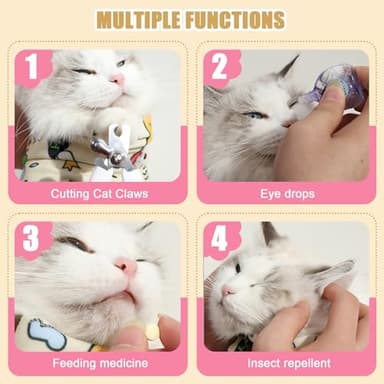 Likesing Cat Wrap for Grooming, Velcro Fabric for Cats Pet, Calm and Cozy Cat Swaddle Wrap Burrito Wrap Cat Restraint for Nail Clipping Medication Clean Ears Brush Teeth (Cuddly, 26.7 Inch(±1Inch)) - Image 4