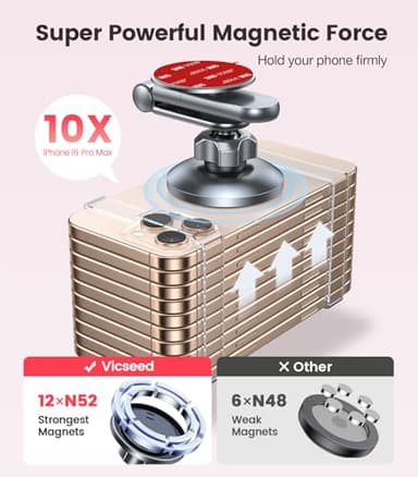 VICSEED Tesla Phone Mount【Strongest Magnet Power】Foldable Hidden Tesla Phone Holder Fit for All Phone, Tesla Model 3 Model Y for MagSafe Car Mount, Tesla Model 3 Accessories, Tesla Model Y Accessories - Image 4