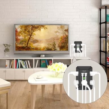 USB Wall Charger, Surge Protector, QINLIANF 5 Outlet Extender with 4 USB Charging Ports (4.8A Total) 3-Sided 1680J Power Strip Multi Plug Outlets Wall Adapter Spaced for Home Travel Office(2U2C),Black - Image 3