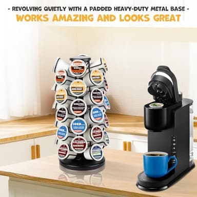 BLACKSMITH FAMILY K Cup Holders k Cup Holder K Cups Holder,K Cup Carousel, Coffee Pods Storage Organizer Stand,Comes All in One Piece,No Assembly Required,1 Count(Capacity of 40 Pods, Black) - Image 6