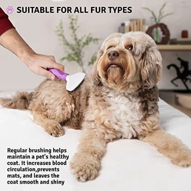 Poodle Pet Slicker Brush - For Dogs, Cats, Rabbits - Matted/Loose Fur, Knots - Suitable for Doodle/Goldendoodle Grooming and Shredding Short/Long Hair - Image 6