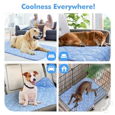 Rywell Dog Cooling Mat 2.0,44 * 32 Thicken Cooling Mat for Extra Large Dog, Internal Waterproof& Endothermic Color Changing Arc-Chill Cool Fiber(QMAX>0.5) for Pet in Summer, Washable, Non-Toxic - Image 6