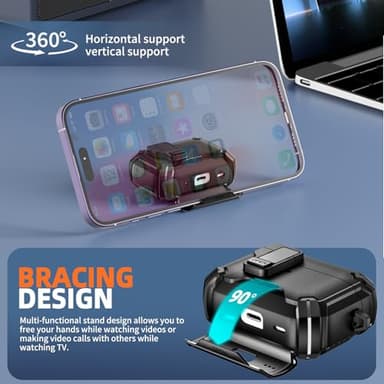 Inesore Compatible with AirPods Pro 2nd/1st Generation Case Cover with Phone Stand & Cleaning Kit,Compatible with Magsafe,Magnetic Automatic Lock for iPod Pro Charging Case(USB-C/Lightning Cable) - Image 3