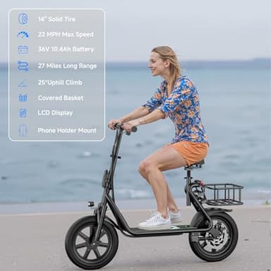 Electric Scooter with Seat, MAX 27 Miles Long Range - Image 8
