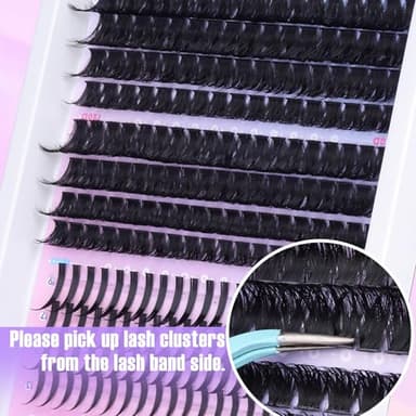 Russian Lash Extensions Kit Spikes Lash Individuals 100D 120D Volume Eyelash Clusters D-Curly Lash Clusters Kit 12-19MM DIY Eyelash Extensions with Bond and Seal Eyelash Glue and Tweezers by Mavphnee - Image 8