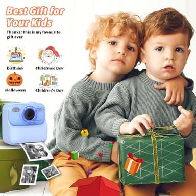 Kids Instant Digital Cameras for Boys and Girls, 1080P HD Dual-Lens Selfie Digital Camera with Print Paper & 32G Card, Christmas Birthday Gifts Toys for Toddler and Teenagers Age 3-16 Years Old - Image 6
