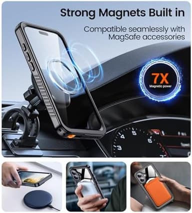 Temdan Magnetic for iPhone 16 Case Waterproof,Built-in Screen Protector[IP68 Underwater][Upgrade Military Dropproof][Compatible with MagSafe] Full Body Shockproof for Case 6.1''-Black - Image 7
