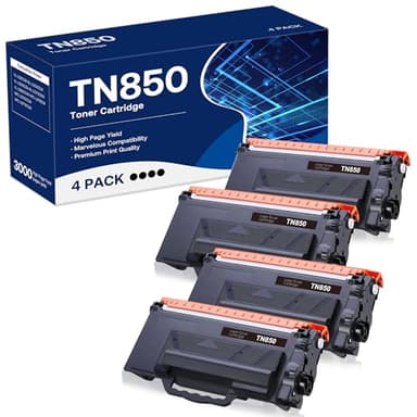 WEAREC Compatible Toner Cartridge Replacement for Brother TN850 TN-850 TN820 TN-820 Work with HL-L6200DW HL-L5200DW MFC-L5850DW MFC-L6800DW DCP-L5600DN Printer (Black,4-Pack) - Image 1