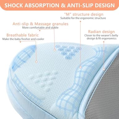 HKAI Baby Hip Carrier, Mom's Choice Award Winner, Adjustable Waistband & Breathable Mesh, Ergonomic Carrier with Non-Slip Hip Seat Surface for Newborns & Toddlers, Light Blue - Image 4