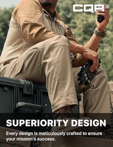 CQR Men's Flex Ripstop Tactical Pants, Water Resistant Stretch Cargo Pants, Lightweight EDC Hiking Work Pants, Dura Flex Mag Pocket Alamo Khaki, 30W x 30L - Image 7