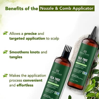 Botanic Hearth 100% Pure Tea Tree Oil For Hair Growth | Infused with Jojoba & Grapeseed Oils | Hair Oil Repairs Dry Damaged Hair, Strengthening, Healthier - Hair Tonic, 6.7 fl oz - Image 3