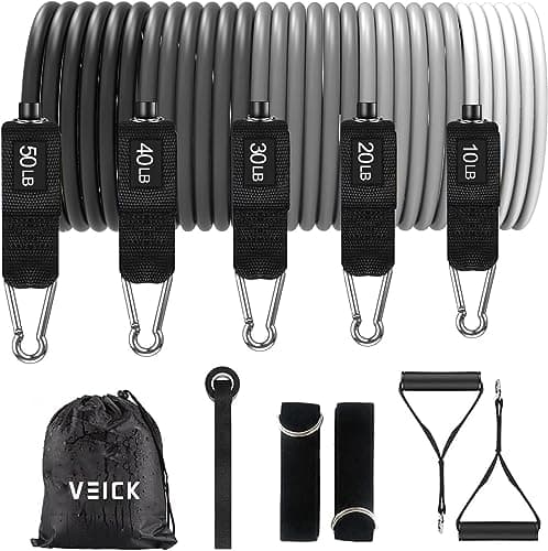 VEICK Resistance Bands, Exercise Bands, Workout Bands, Resistance Bands for Working Out with Handles for Men and Women, Exercising Bands for Fitness Weights Work Out at Home - Image 1