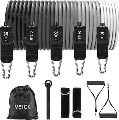 VEICK Resistance Bands, Exercise Bands, Workout Bands, Resistance Bands for Working Out with Handles for Men and Women, Exercising Bands for Fitness Weights Work Out at Home - Image 1