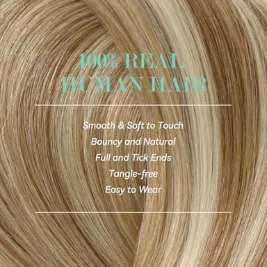 Ukira Blonde Hair Extensions Clip in Real Human Hair, 18 Inch 75g 7pcs Golden Blonde Highlights Human Hair Extensions Clip ins for Women, Soft Natural Straight Remy Human Hair Clip in Extensions - Image 7