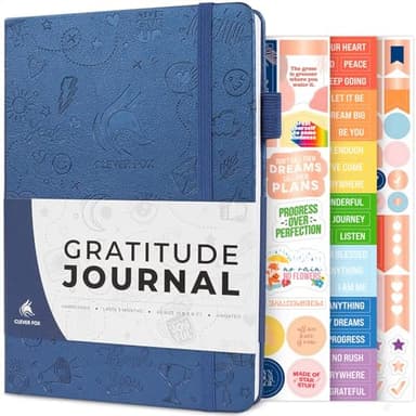 Clever Fox Gratitude Journal – Happiness, Positivity & Affirmation Daily Journal – Inspirational Daily Notebook – 3 Months, A5 (Mystic Blue) - Image 1