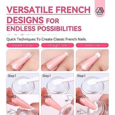 Saviland French Tip Nail Stamp - 4PCS Nail Art Stamper Kit Clear Silicone Nails Stamping Long & Short Jelly Stamper with Scrapers Nails Stamper Kit for French Manicure Nail Art Home DIY Salon - Image 6